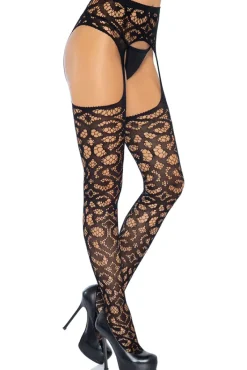 Leg Avenue Scroll Lace Garterbelt Stockings