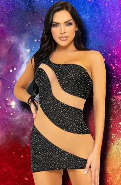 Leg Avenue Spandex Asymmetrical Minidress
