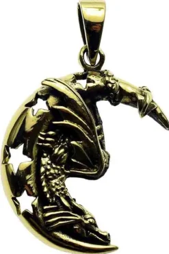 Lisa Parker Jewellery Lisa Parker Dragon On Moon Pendant Bronze
