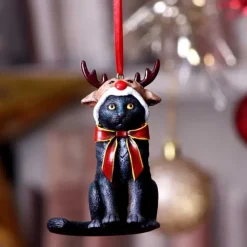 Nemesis Now Lisa Parker Reindeer Cat Hanging Ornament