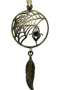 Lisa Parker Jewellery Lisa Parker Spider Feather Dreamcatcher Pendant Bronze