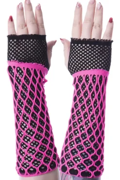 Innocent Clothing Lolita Mesh Glove Pink/Black