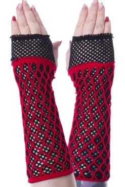 Innocent Clothing Lolita Mesh Gloves Black/Red