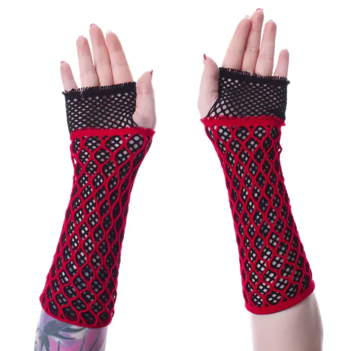 Innocent Clothing Lolita Mesh Gloves Black/Red