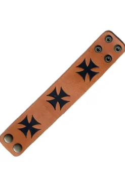 Kinkyangel Maltese / Iron Cross Cuff Bracelet - Brown / Black