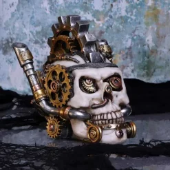 Nemesis Now Metal Head Steampunk Skull Box
