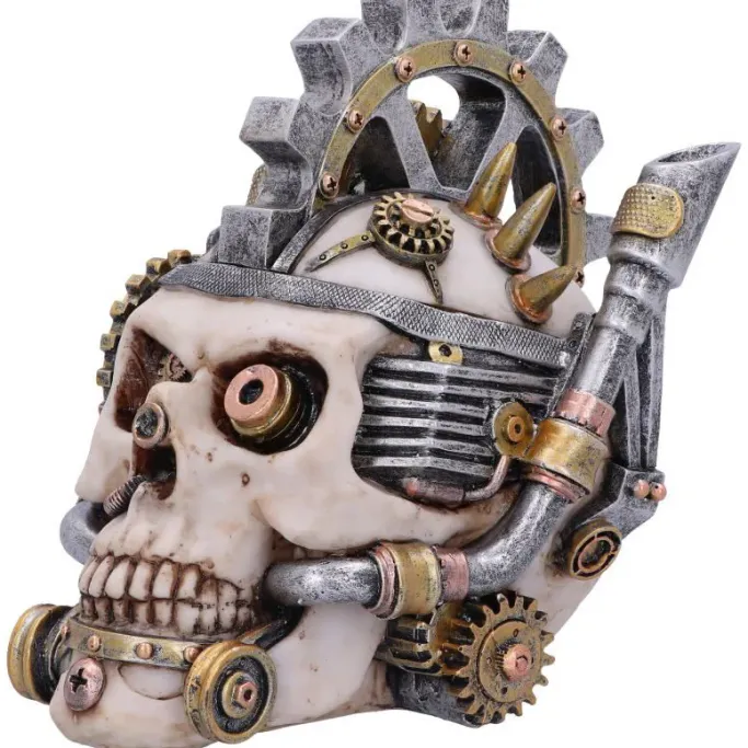 Nemesis Now Metal Head Steampunk Skull Box