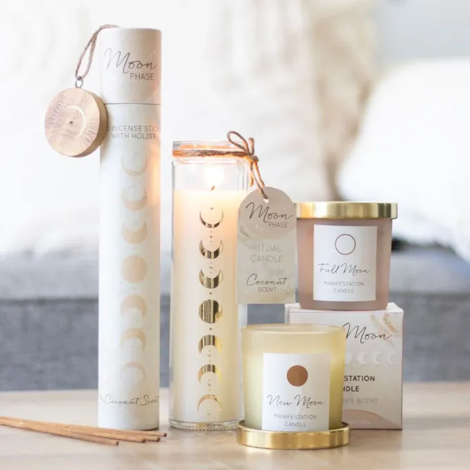 Something Different Moon Phase Coconut Tube Candle
