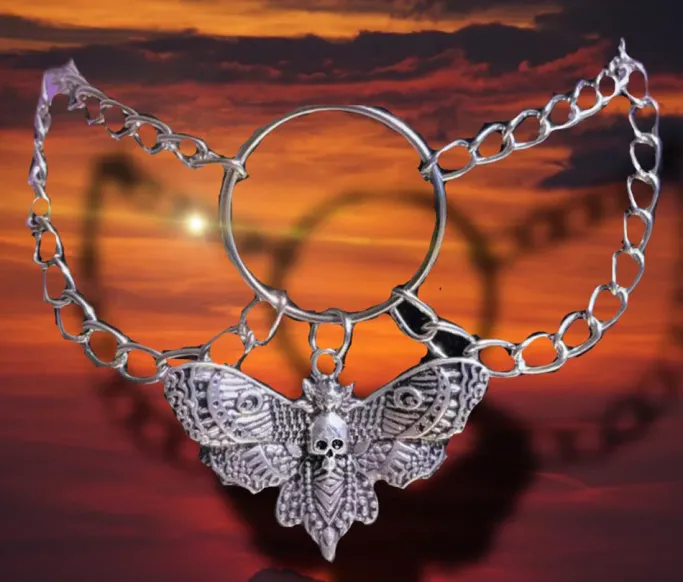 Gothic and Steampunk Jewellery Moth Choker