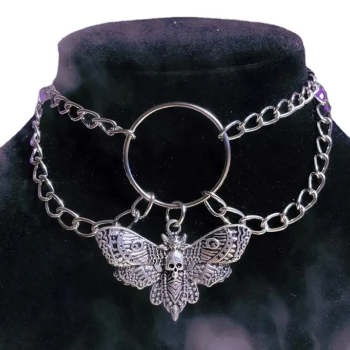 Gothic and Steampunk Jewellery Moth Choker