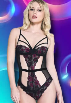 Music Legs Black Hot Pink Teddy