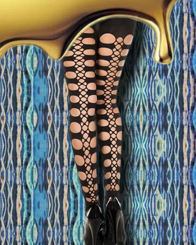 Music Legs Hole and Net Tights