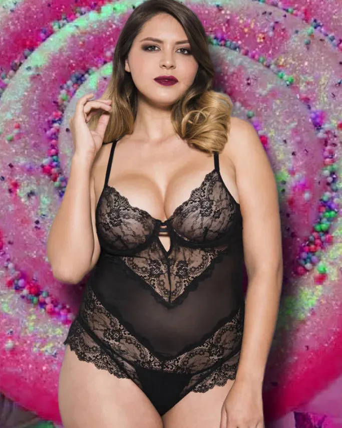 Music Legs Plus Size Teddy 80041Q