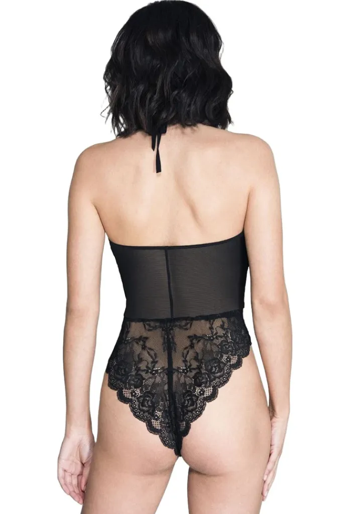 Music Legs Scalloped Trim Lace Teddy
