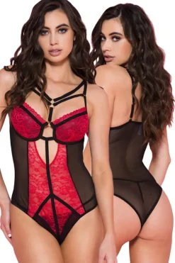 Music Legs Two Tone Lace Teddy
