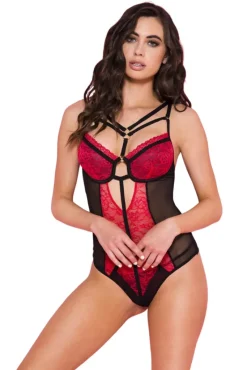 Music Legs Two Tone Lace Teddy