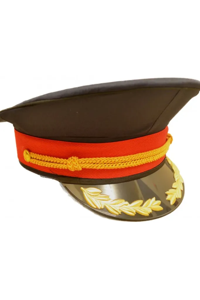 Euro Accessories Navy Blue Military Peaked Cap with Red and Gold Trim