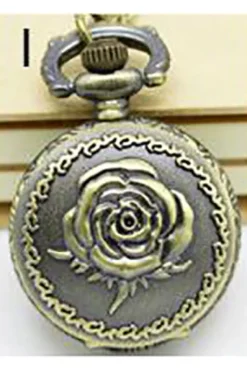 Pocketwatches Necklace Steampunk Rose Pocket Watch PW-I