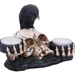 Nemesis Now Nevermore Raven and Skull Candle Holder