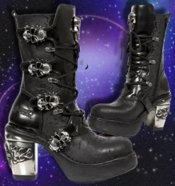 New Rock Boots New Rock Anki NRK Skull Boots M.8366
