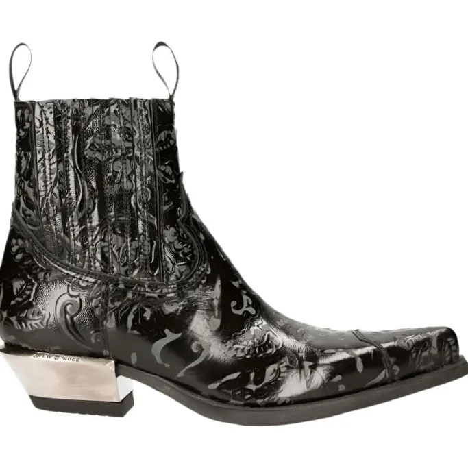 New Rock Boots New Rock Black Cowboy Boots M.7953