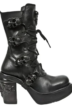 New Rock Boots New Rock Black NRK Skull Boots M.8366