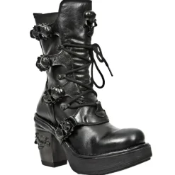 New Rock Boots New Rock Black NRK Skull Boots M.8366
