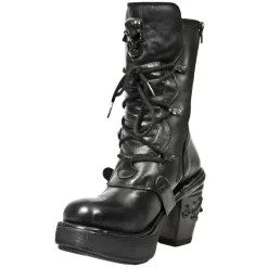 New Rock Boots New Rock Black NRK Skull Boots M.8366