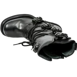 New Rock Boots New Rock Black NRK Skull Boots M.8366
