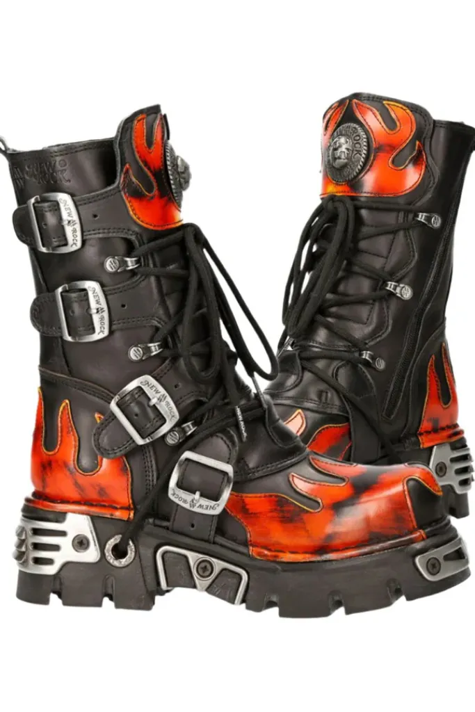 New Rock Boots Red Flame M.591-S1 (UK3, 13)