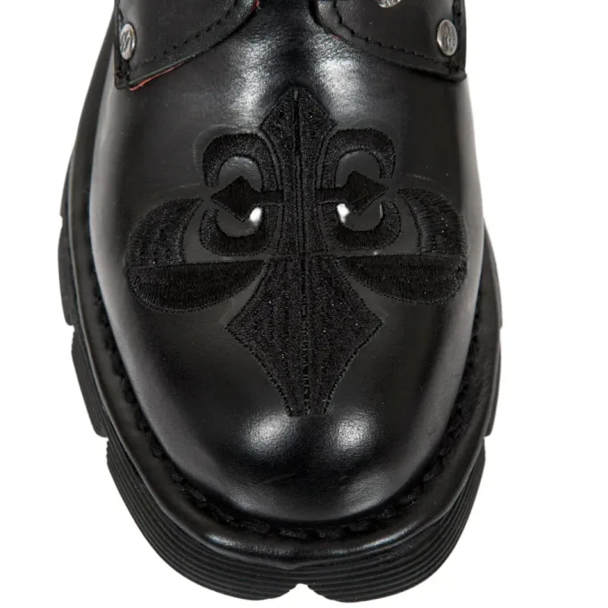 New Rock Boots New Rock Embroidered Fleur De Lys Boots M.NEWMILI118-S1