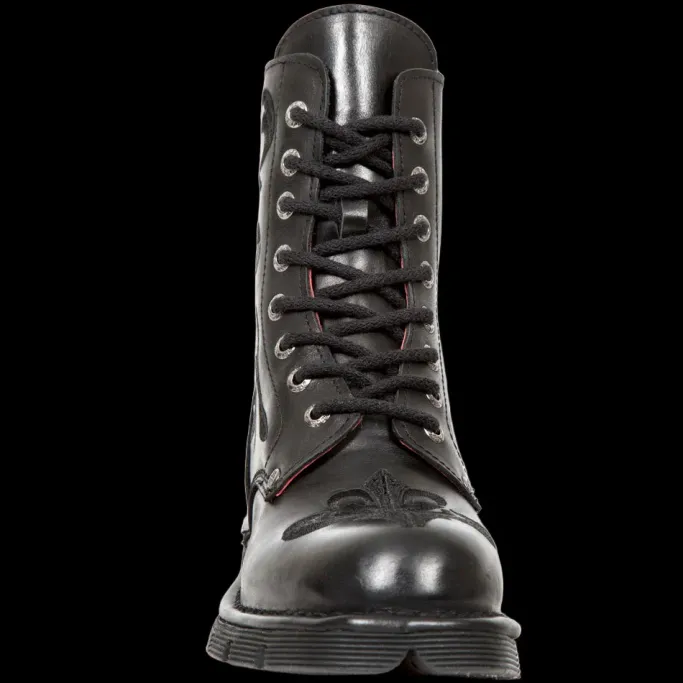 New Rock Boots New Rock Embroidered Fleur De Lys Boots M.NEWMILI118-S1