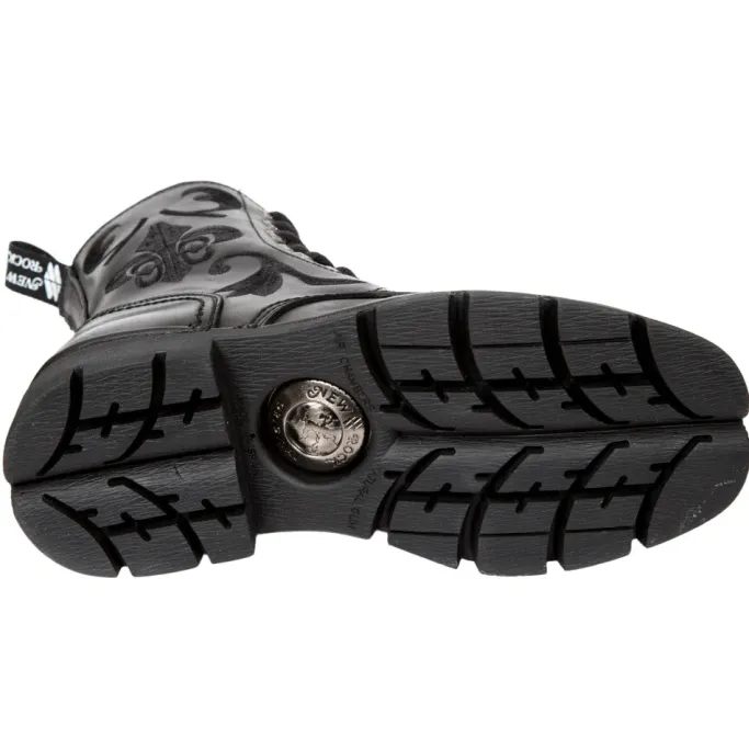 New Rock Boots New Rock Embroidered Fleur De Lys Boots M.NEWMILI118-S1
