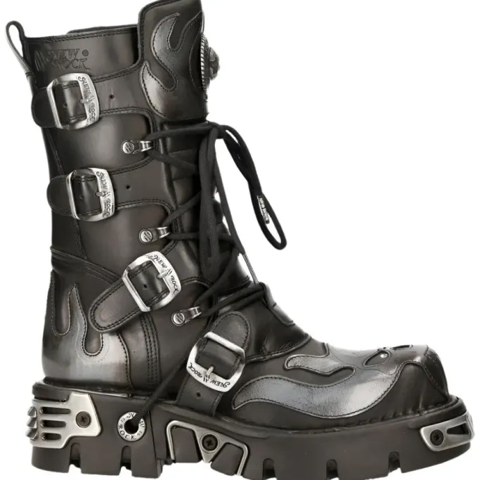 New Rock Boots New Rock Flame Boots, Demon Skull M.107-S2