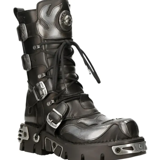 New Rock Boots New Rock Flame Boots, Demon Skull M.107-S2