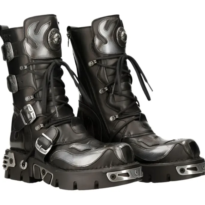 New Rock Boots New Rock Flame Boots, Demon Skull M.107-S2