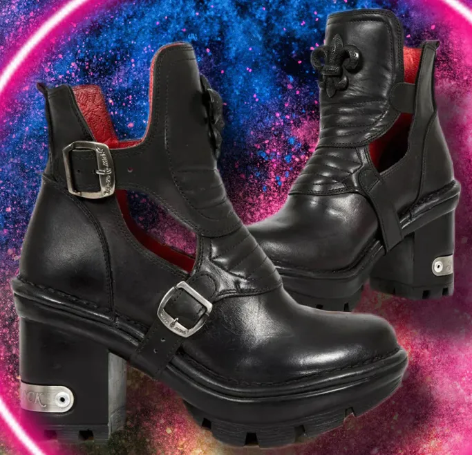New Rock Boots New Rock Fleur De Lys Shoes M.NEOTYRE66-S1 (UK8)
