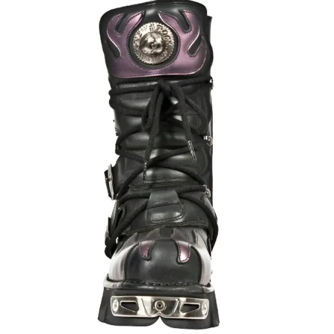 New Rock Boots New Rock Purple Flame Boots M591 S5 (UK3, 13)