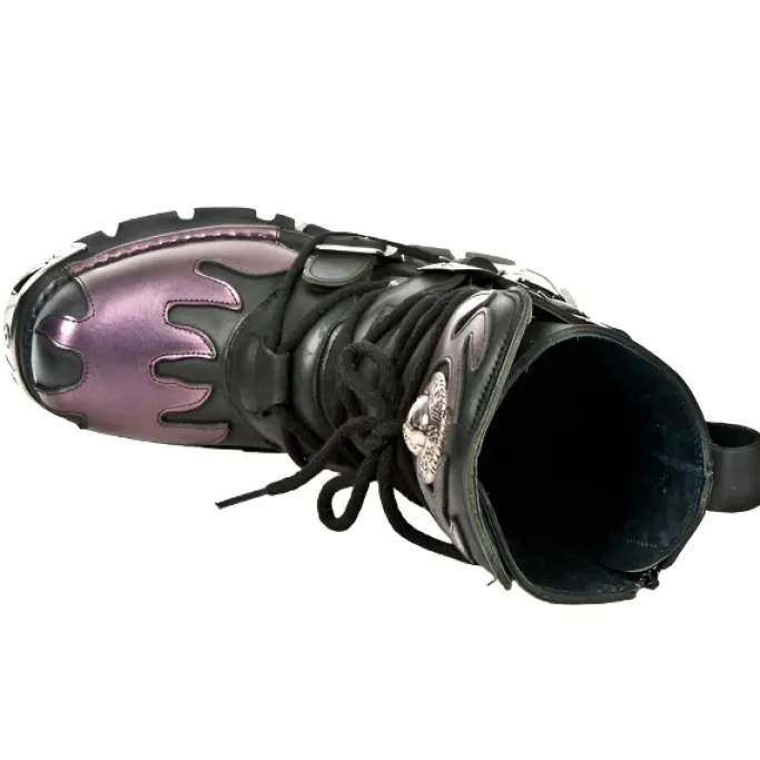 New Rock Boots New Rock Purple Flame Boots M591 S5 (UK3, 13)