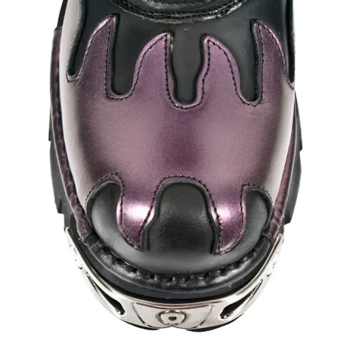 New Rock Boots New Rock Purple Flame Boots M591 S5 (UK3, 13)