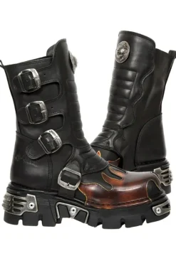 New Rock Boots New Rock Red Flame Boots M.591X S1 (UK10)