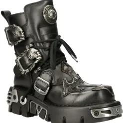 New Rock Boots New Rock Silver Cross Boots 407 (UK3)
