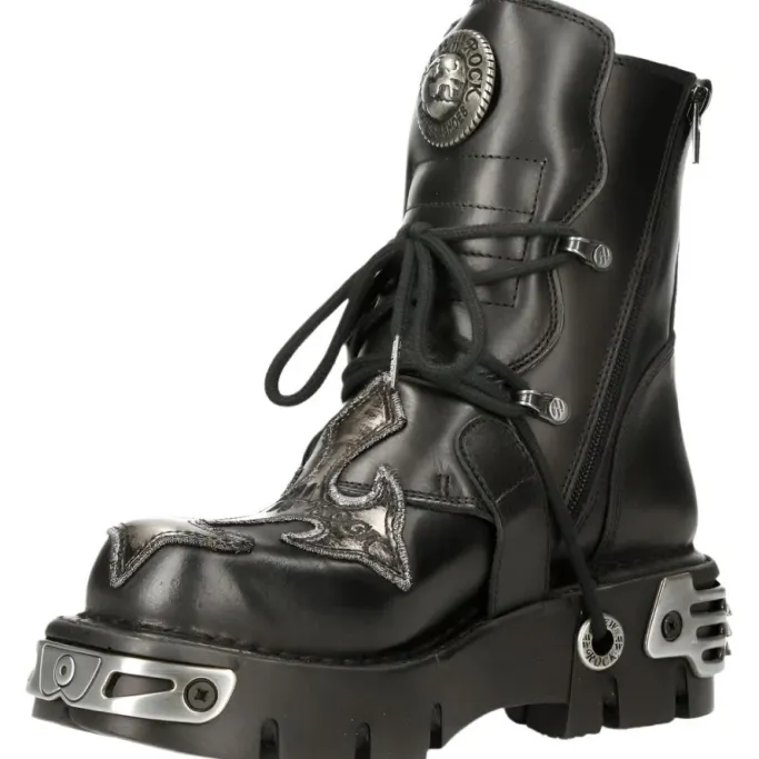 New Rock Boots New Rock Silver Cross Boots 407 (UK3)