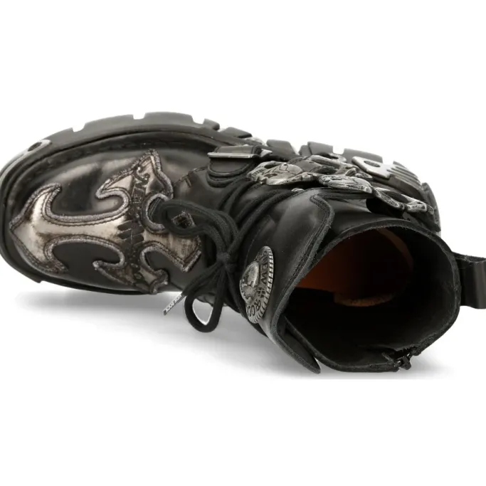 New Rock Boots New Rock Silver Cross Boots 407 (UK3)
