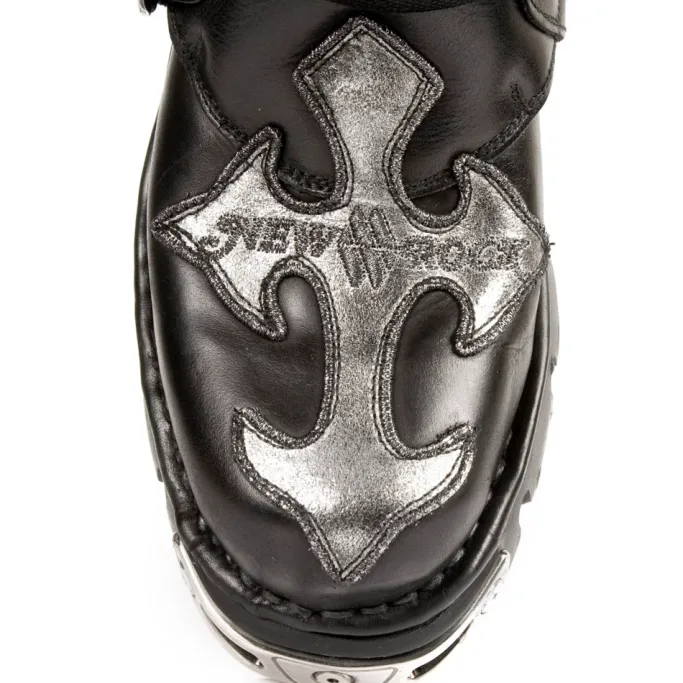New Rock Boots New Rock Silver Cross Boots 407 (UK3)