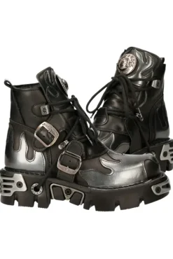 New Rock Boots New Rock Silver Flame Boots, M.288-S2
