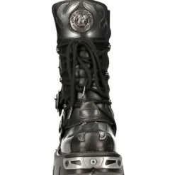 New Rock Boots New Rock Silver Flames Boots M591 S2