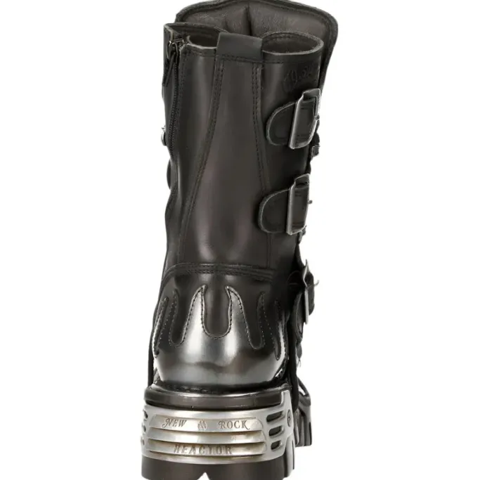 New Rock Boots New Rock Silver Flames Boots M591 S2
