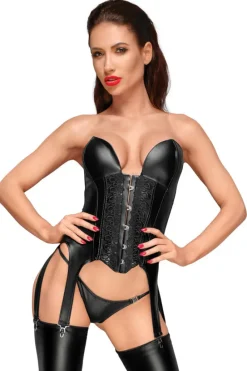 Noir Handmade Corsage with Suspender Straps (XL)