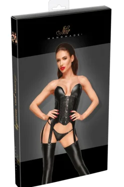 Noir Handmade Corsage with Suspender Straps (XL)